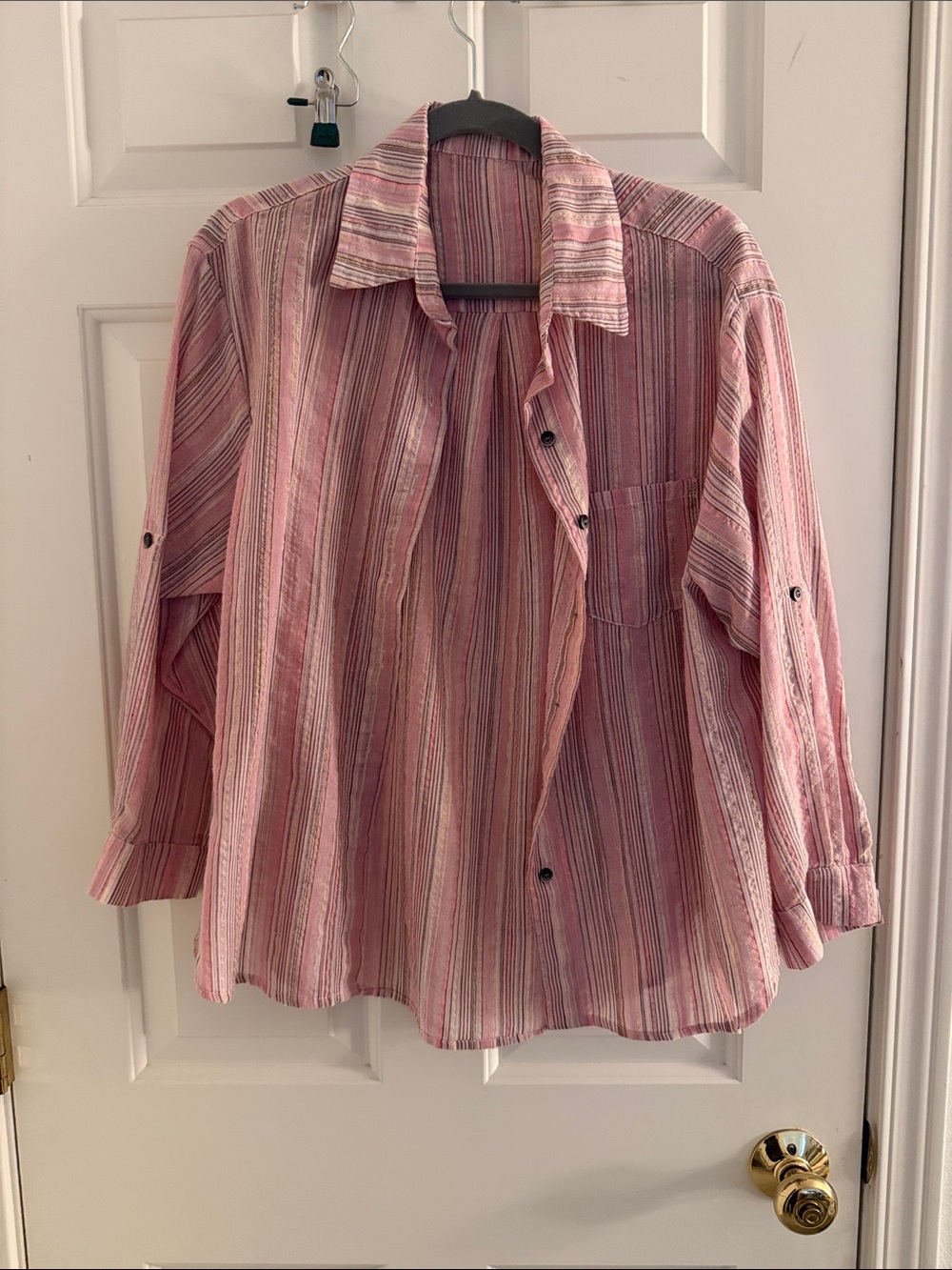 Pink Striped Button-Up Shirt